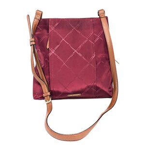 Vera Bradley Maroon Nylon Preppy Poly Molly Slim Crossbody Purse